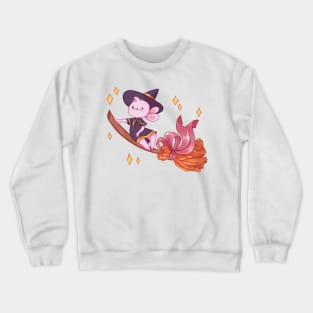 Witch bunny on a broom Crewneck Sweatshirt